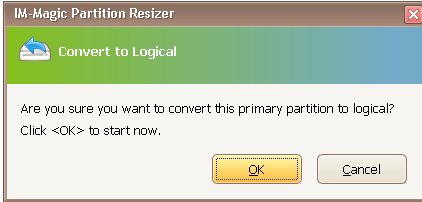 confirm converting to logical partition