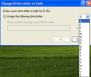 change drive letter