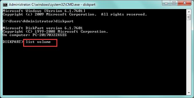 Step 3 to merge partitions with CMD diskpart