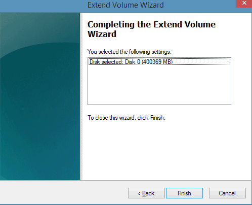 Complete Extend Volume