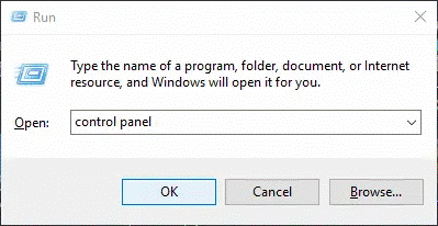 Run Control Panel