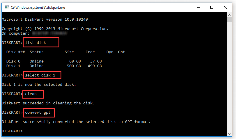 convert disk mbr to gpt