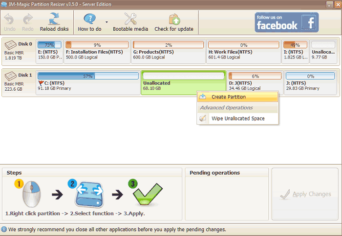 Free to create partition on Windows with free partition tool