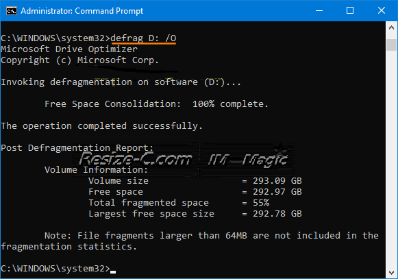 defragment partition