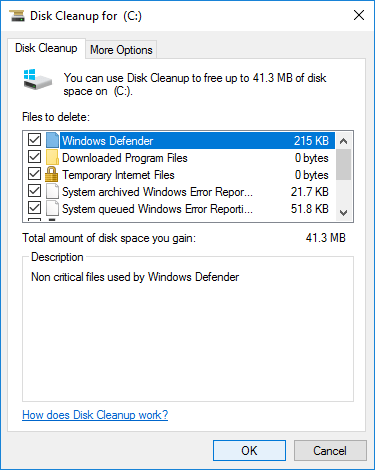 disk cleanup