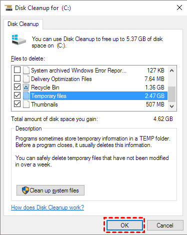 disk clean up on c drive