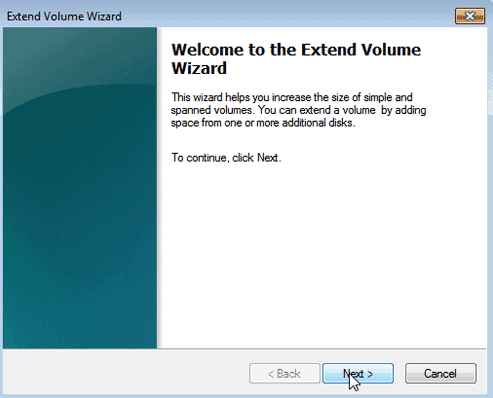 Enter Volume Wizard