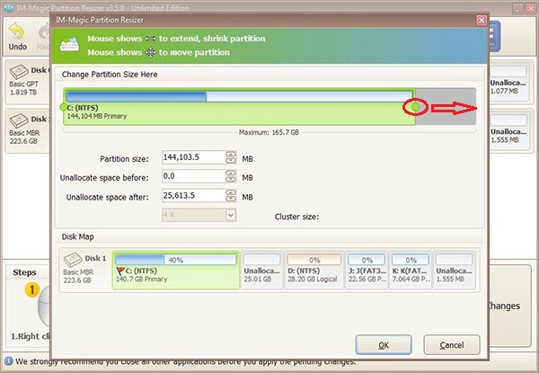 resize partition