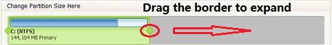 drag its border to unallocated