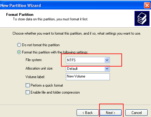 choose block size