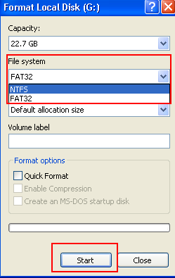 change cluster size by formatting disk and choose unit size