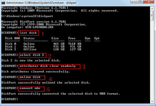 initialize disk diskpart