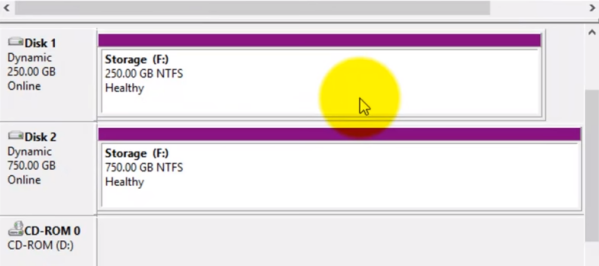 Merge unallocated space with Disk Management on Windows server 2008