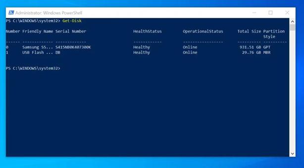 Get Disk Information in PowerShell