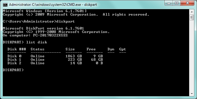 Remove write protection with diskpart command prompt