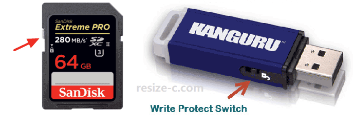 Remove write protection switch