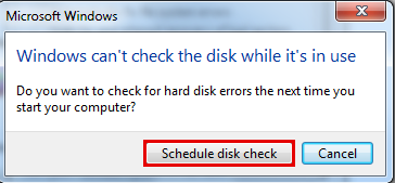 schedule disk check