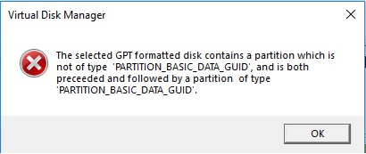 the gpt formatted disk contains