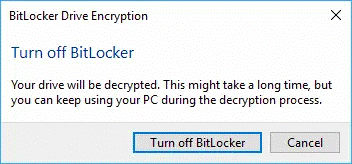 turn off bitlocker drive