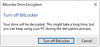 turn off bitlocker