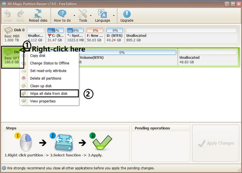 wipe data disk