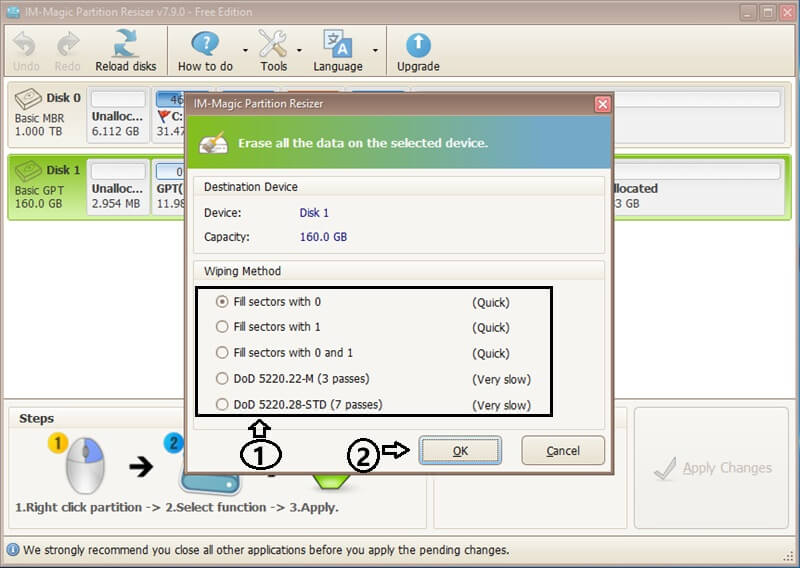 wipe data disk