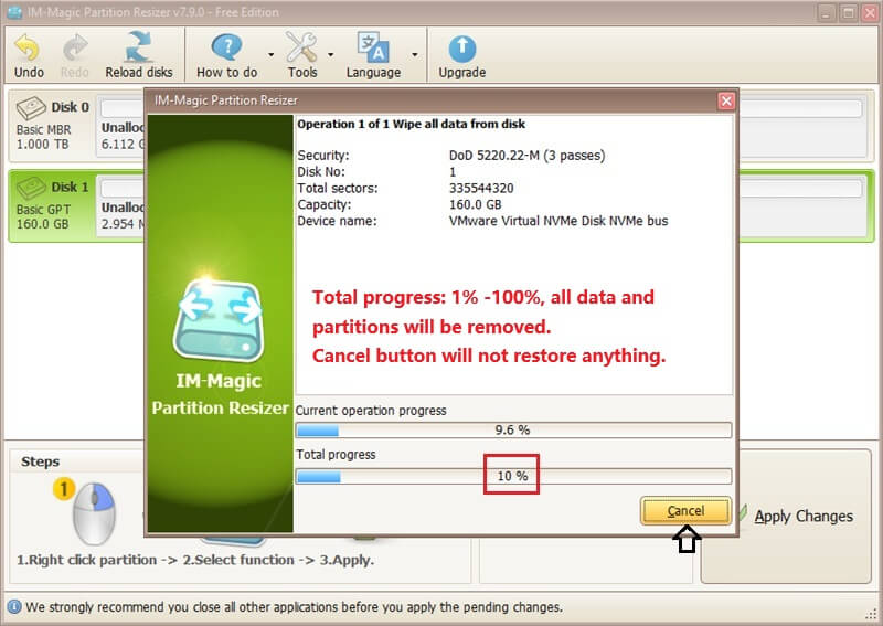 wipe data disk