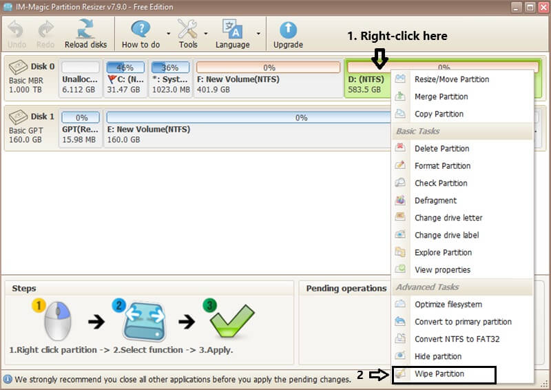 wipe partition
