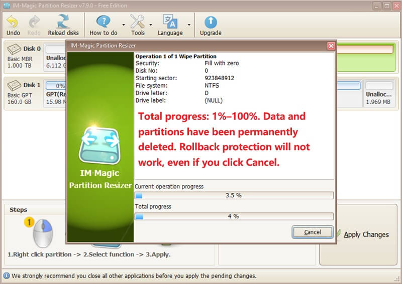 wipe partition