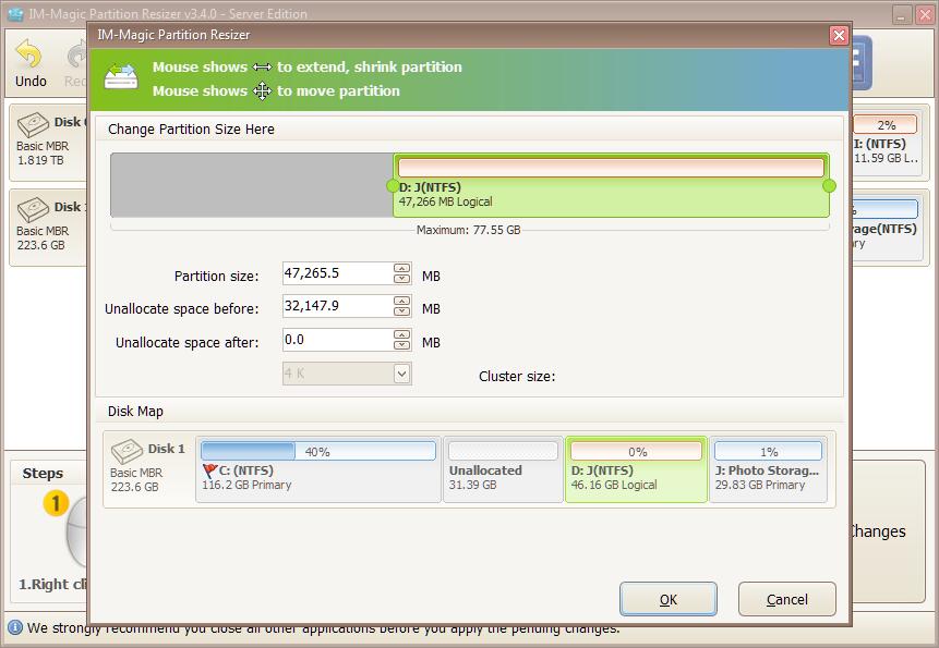 im magic partition resizer pro