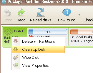 Steps to resize your disk partition