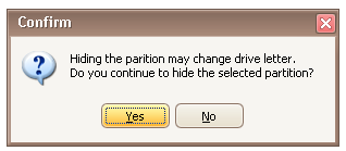 confirm hide partition