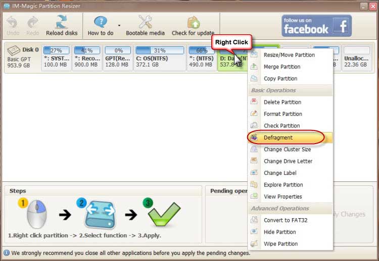 Steps to resize your disk partition