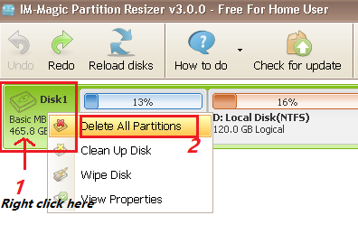 how to delete partition in windows xp