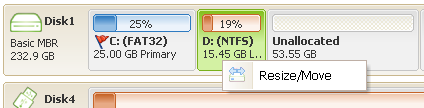 Move drive D