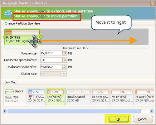 Steps to resize your disk partition